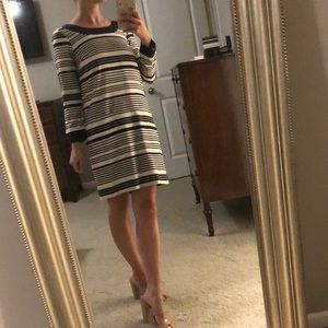 J. Crew navy + white stripe dress- sz 00 - pockets